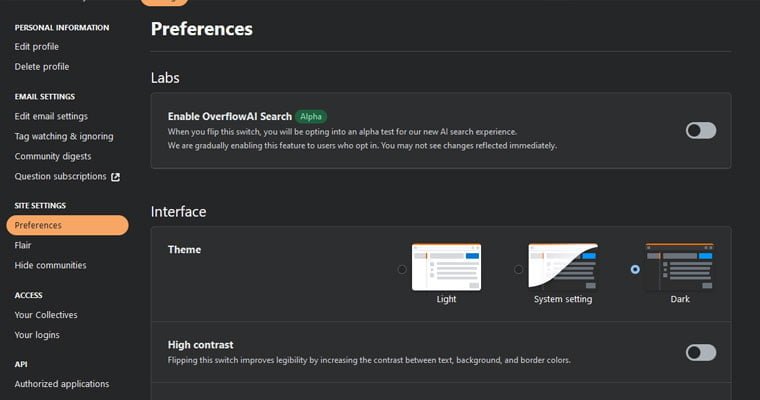 Dark Mode Comes to Stack Overflow post image